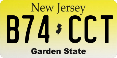 NJ license plate B74CCT