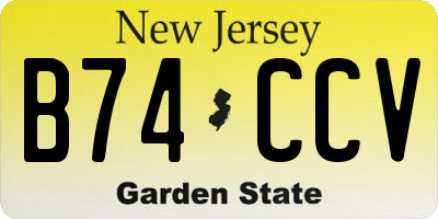 NJ license plate B74CCV
