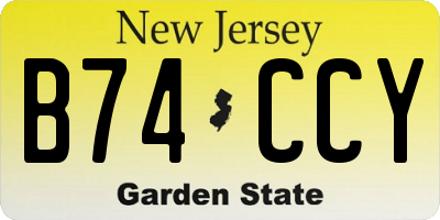 NJ license plate B74CCY