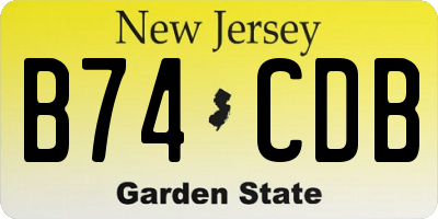 NJ license plate B74CDB