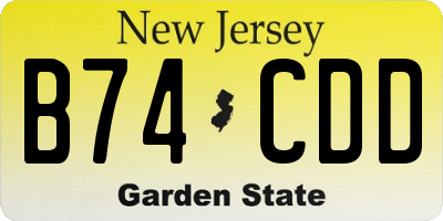 NJ license plate B74CDD