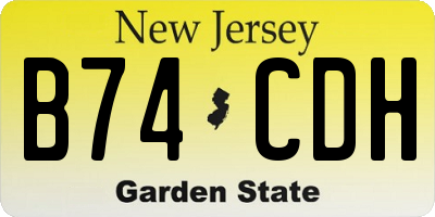 NJ license plate B74CDH