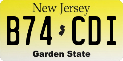 NJ license plate B74CDI