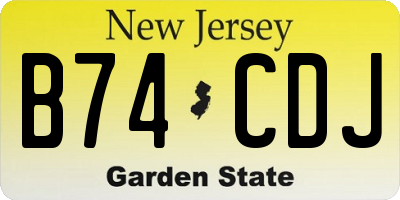 NJ license plate B74CDJ
