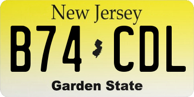NJ license plate B74CDL