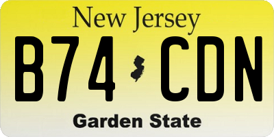 NJ license plate B74CDN