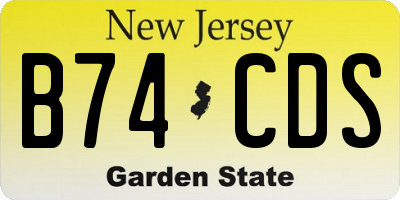 NJ license plate B74CDS
