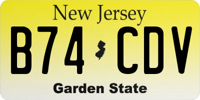 NJ license plate B74CDV