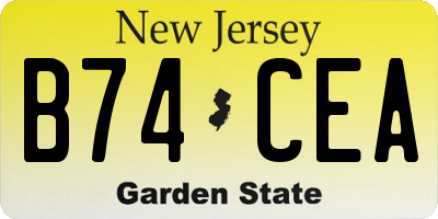 NJ license plate B74CEA