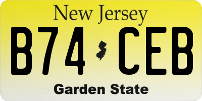 NJ license plate B74CEB
