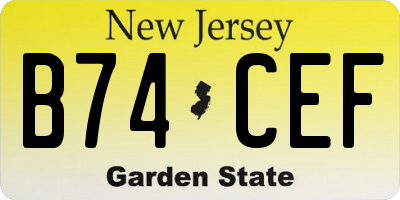 NJ license plate B74CEF