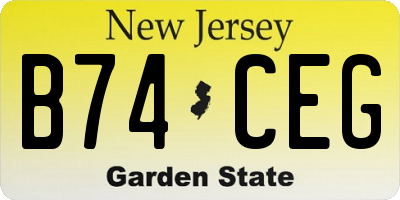 NJ license plate B74CEG