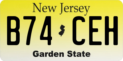 NJ license plate B74CEH