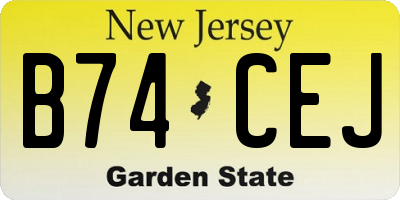 NJ license plate B74CEJ