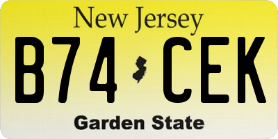 NJ license plate B74CEK
