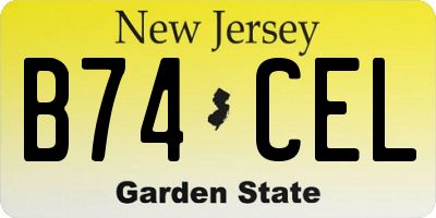NJ license plate B74CEL