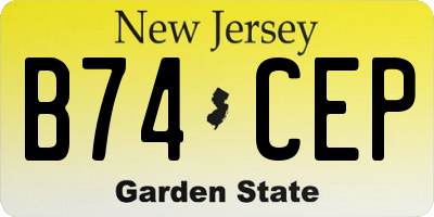 NJ license plate B74CEP