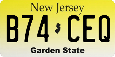 NJ license plate B74CEQ