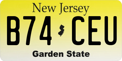 NJ license plate B74CEU