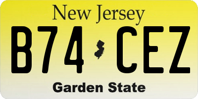 NJ license plate B74CEZ