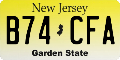 NJ license plate B74CFA