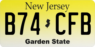 NJ license plate B74CFB