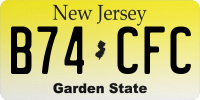 NJ license plate B74CFC
