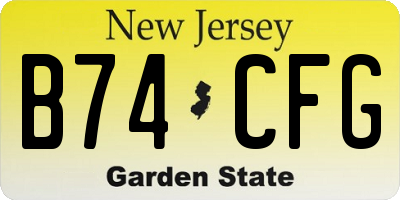 NJ license plate B74CFG