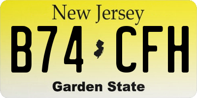 NJ license plate B74CFH