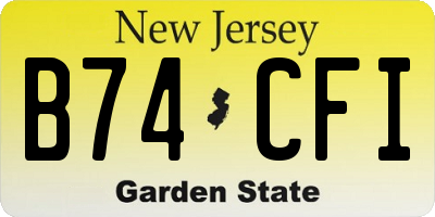NJ license plate B74CFI