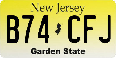 NJ license plate B74CFJ