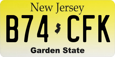NJ license plate B74CFK