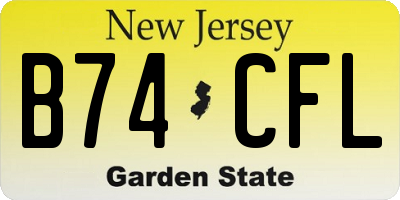 NJ license plate B74CFL