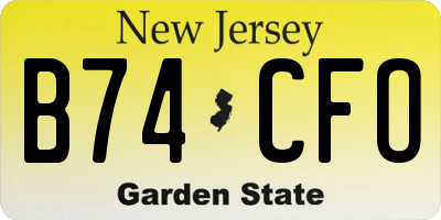 NJ license plate B74CFO