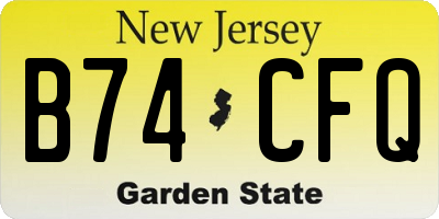 NJ license plate B74CFQ