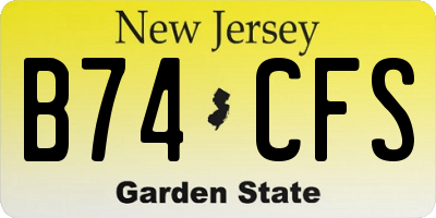 NJ license plate B74CFS