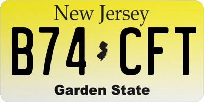 NJ license plate B74CFT
