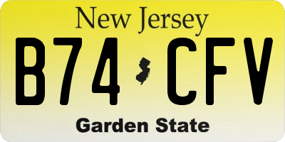 NJ license plate B74CFV