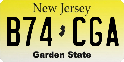 NJ license plate B74CGA
