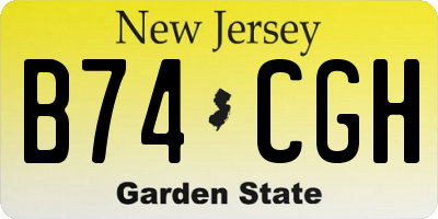 NJ license plate B74CGH