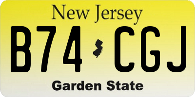 NJ license plate B74CGJ