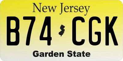 NJ license plate B74CGK