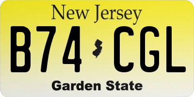 NJ license plate B74CGL