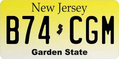 NJ license plate B74CGM