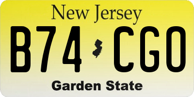 NJ license plate B74CGO