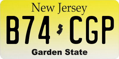 NJ license plate B74CGP