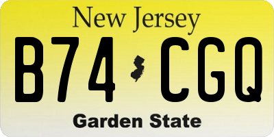 NJ license plate B74CGQ
