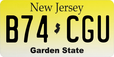 NJ license plate B74CGU