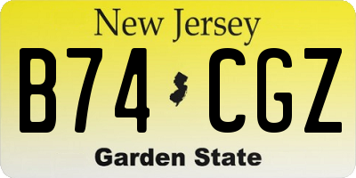 NJ license plate B74CGZ