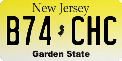 NJ license plate B74CHC